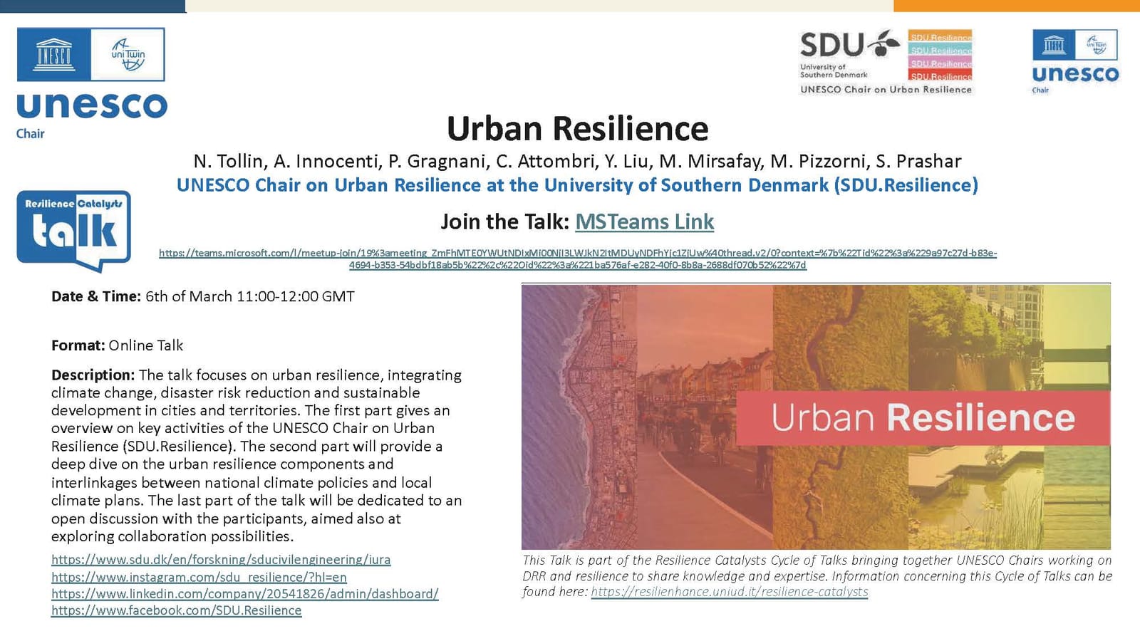 Resilience Catalysts TALK 5 - Urban Resilience