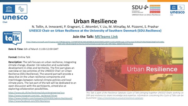 Resilience Catalysts TALK 5 - Urban Resilience