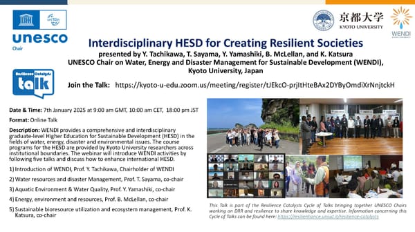 Resilience Catalysts TALK 2 - Interdisciplinary HESD for Creating Resilient Societies